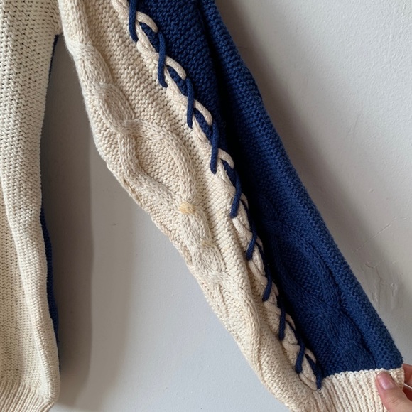 Vintage Gibson contrast chunky knit sweater L - Picture 9 of 11